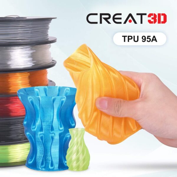 Filamento 3D TPU 95A resistente al desgaste, flexible, de 1,75 mm, 1 kg/carrete, para impresora 3D