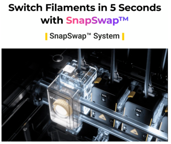 Snapmaker U1: impresora 3D FDM automática multicolor de cuatro extrusores, alta velocidad 500 mm/s, gran volumen de impresión 270 × 270 × 270 mm